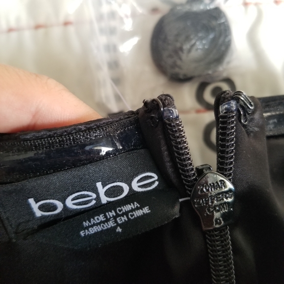 bebe Black Strapless Tiered Mini Dress - Picture 11 of 15